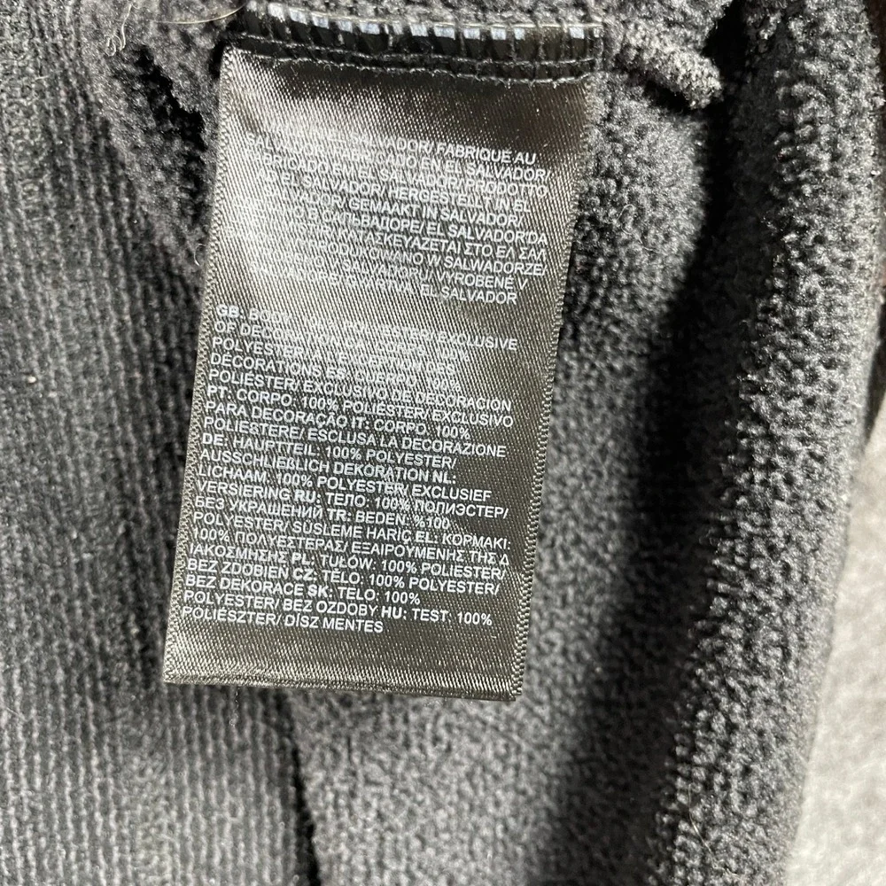 The North Face Fleece Sweater Mens L Black 1/4 Zip Textured Mid Layer Pullover